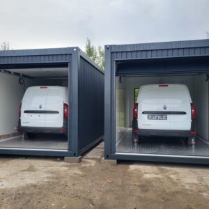 Garagencontainer 6,00 × 3,00 m mit Sektionaltor